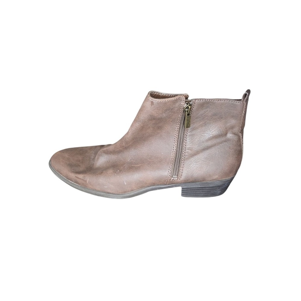 Chaps Page Ankle Boots Women Sz 11 Full Zip Brown Leather Boho Winter Workwear